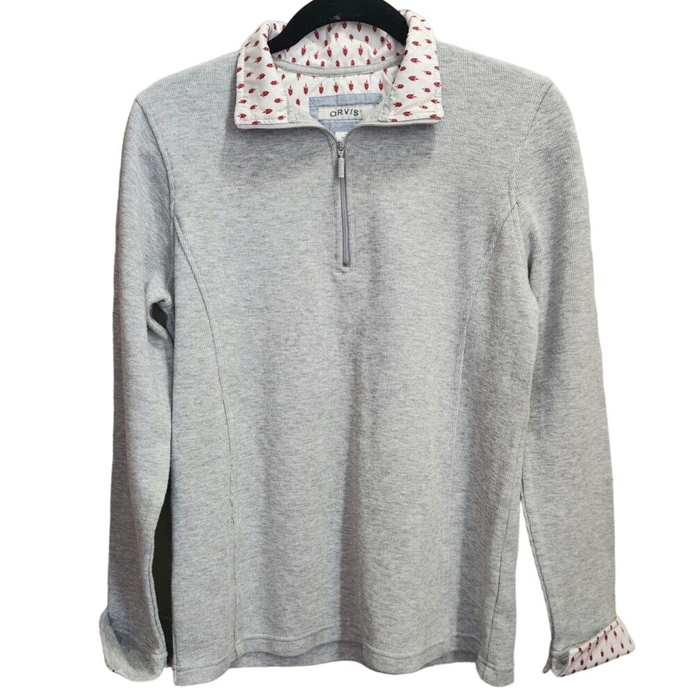 ORVIS Sandy Point pullover 1/4 zip heather gray womans size medium